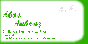 akos ambroz business card